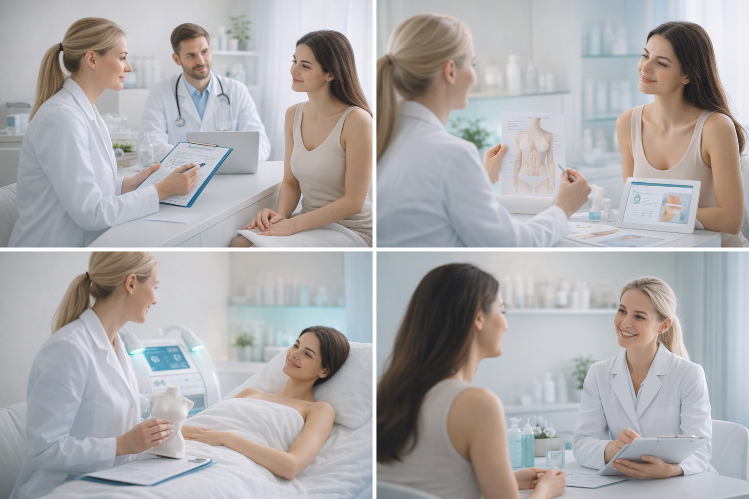 Illustration of a person sitting with a healthcare professional, having a consultation